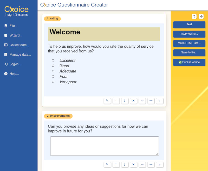 Questionnaire Creator for rapid questionnaire design Questionnaire Creator for rapid questionnaire design
